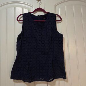 Ann Taylor eyelet lace top, lined, sleeveless